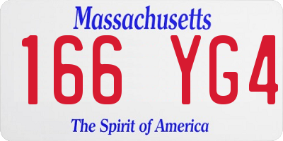 MA license plate 166YG4