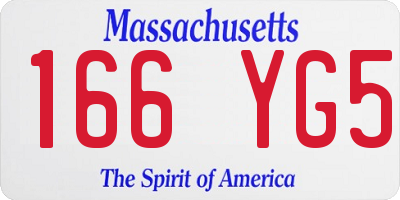 MA license plate 166YG5