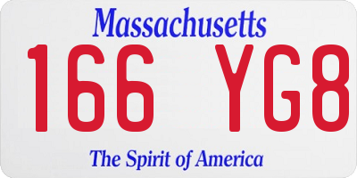 MA license plate 166YG8