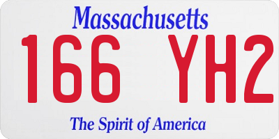 MA license plate 166YH2