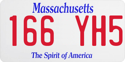 MA license plate 166YH5