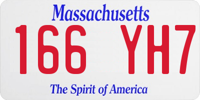 MA license plate 166YH7