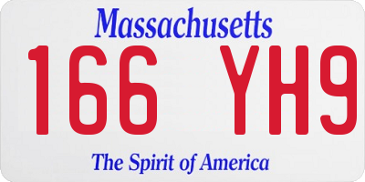 MA license plate 166YH9