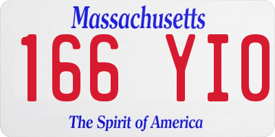 MA license plate 166YI0