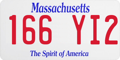 MA license plate 166YI2