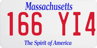 MA license plate 166YI4