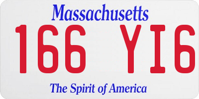 MA license plate 166YI6
