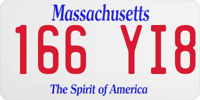 MA license plate 166YI8