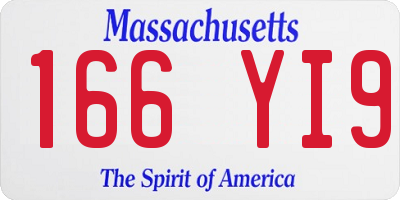 MA license plate 166YI9