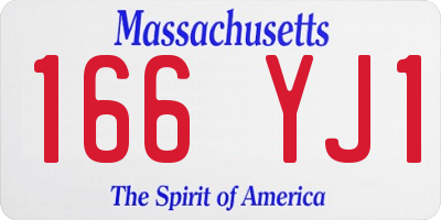 MA license plate 166YJ1