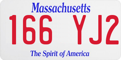 MA license plate 166YJ2