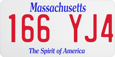 MA license plate 166YJ4