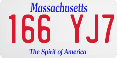 MA license plate 166YJ7