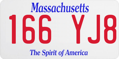 MA license plate 166YJ8