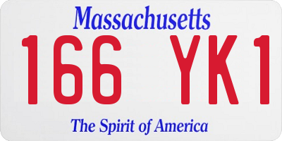 MA license plate 166YK1