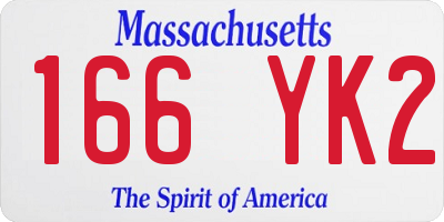 MA license plate 166YK2