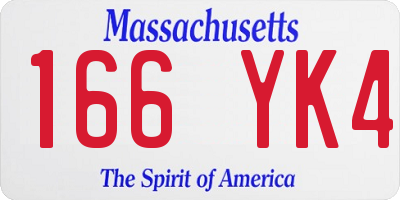 MA license plate 166YK4