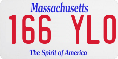 MA license plate 166YL0
