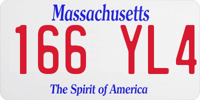 MA license plate 166YL4