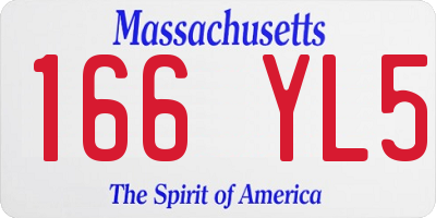 MA license plate 166YL5