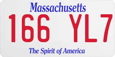 MA license plate 166YL7