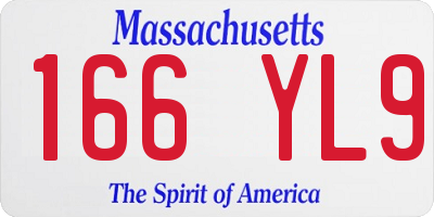 MA license plate 166YL9
