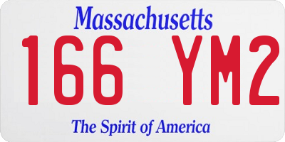 MA license plate 166YM2