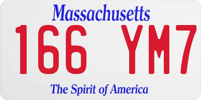 MA license plate 166YM7