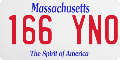 MA license plate 166YN0