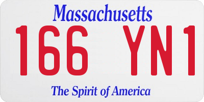 MA license plate 166YN1