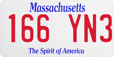 MA license plate 166YN3