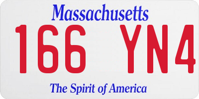 MA license plate 166YN4