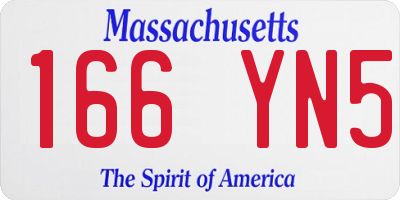MA license plate 166YN5