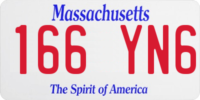 MA license plate 166YN6