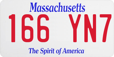 MA license plate 166YN7