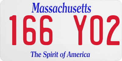 MA license plate 166YO2