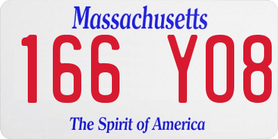 MA license plate 166YO8