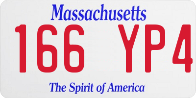 MA license plate 166YP4