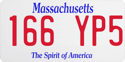MA license plate 166YP5