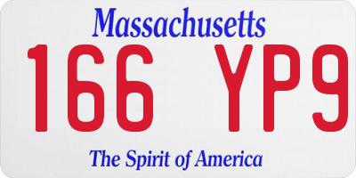 MA license plate 166YP9