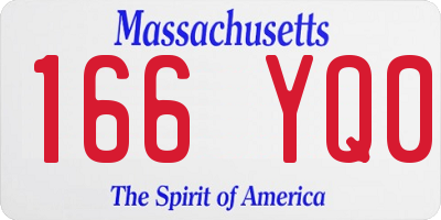 MA license plate 166YQ0