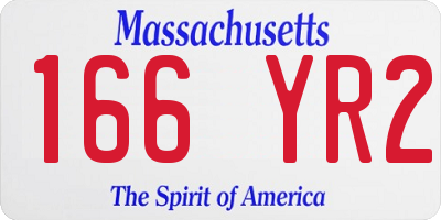 MA license plate 166YR2