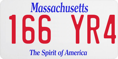 MA license plate 166YR4