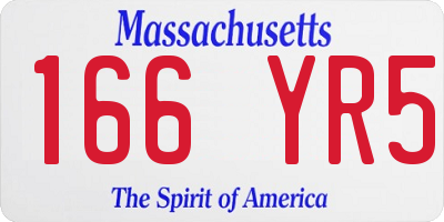 MA license plate 166YR5