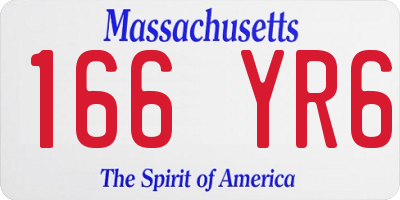 MA license plate 166YR6