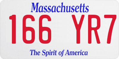 MA license plate 166YR7