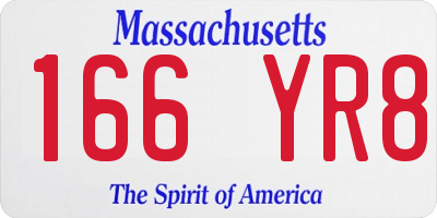 MA license plate 166YR8