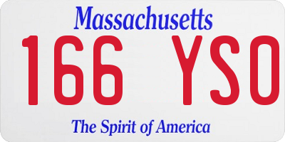 MA license plate 166YS0