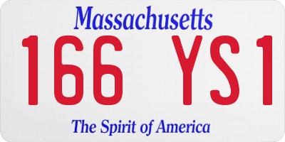 MA license plate 166YS1