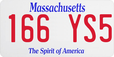 MA license plate 166YS5